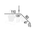 Карнизная планка RAL 3005 110х90мм 1250мм 135° Комплект 3шт превью 2