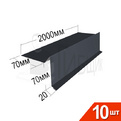 Торцевая для мягкой кровли RAL 7024 70х20х70х20мм 2000мм Комплект 10шт превью 1