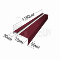 Откос, наличник с аквилоном  RAL 3005 70х50х30мм 1250мм превью 1