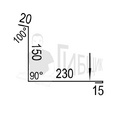 Примыкание RAL 3005 20х150х230х90мм 1250мм Комплект 5шт превью 2